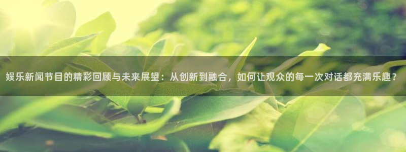 娱乐新闻节目的精彩回顾与未来展望：从创新
